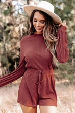 Load image into Gallery viewer, Open Back Long Sleeve Romper