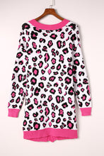 Load image into Gallery viewer, Leopard Contrast Trim Open Front Longline Cardigan