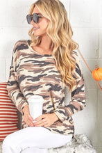 Load image into Gallery viewer, Waffle Knit Camo Elbow Top