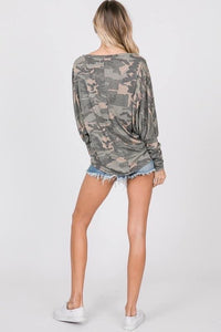 Camo Off Shoulder Top