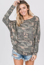 Load image into Gallery viewer, Camo Off Shoulder Top