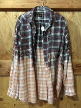 Load image into Gallery viewer, Charcoal &amp; Burgundy hand dipped vintage flannel XL