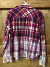 Load image into Gallery viewer, Mustard &amp; Burgundy hand dipped vintage flannel Small