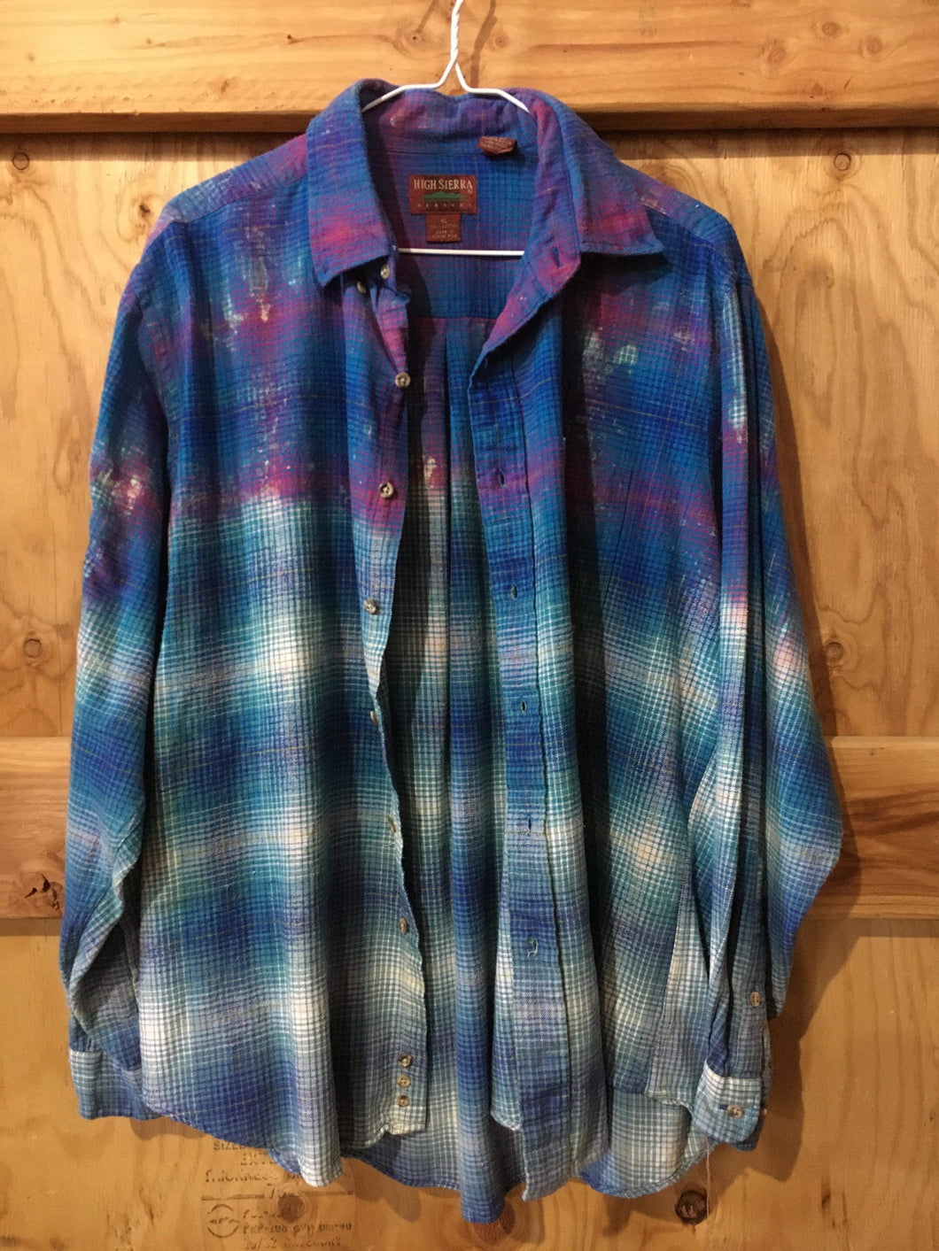 Royal & Purple hand dipped vintage flannel XL